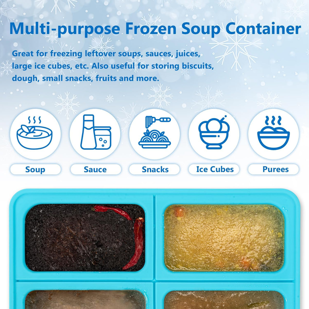 4-Compartment Silicone Soup Freezer Mould