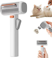 2-in-1 Pet Grooming Comb | Self-Cleaning Deshedding Brush for Dogs & Cats