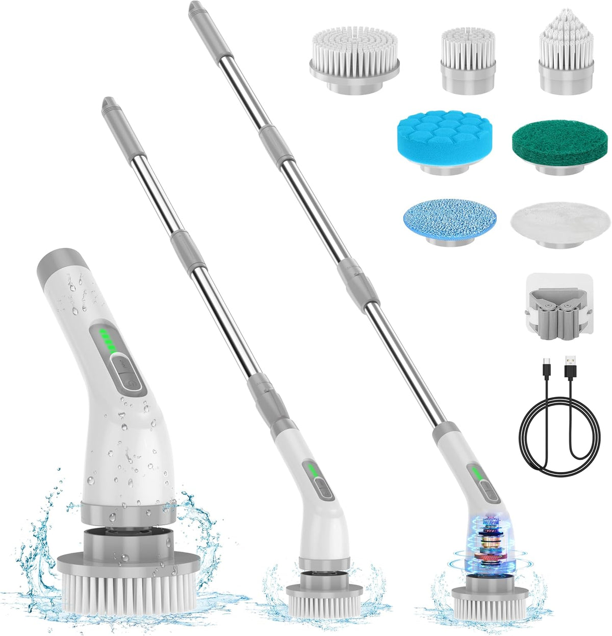 7-in-1 Electric Spin Scrubber | 420RPM Powerful Cleaning Brush
