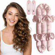 Heatless Hair Curler Set | Satin No-Heat Curlers with Clips & Scrunchies