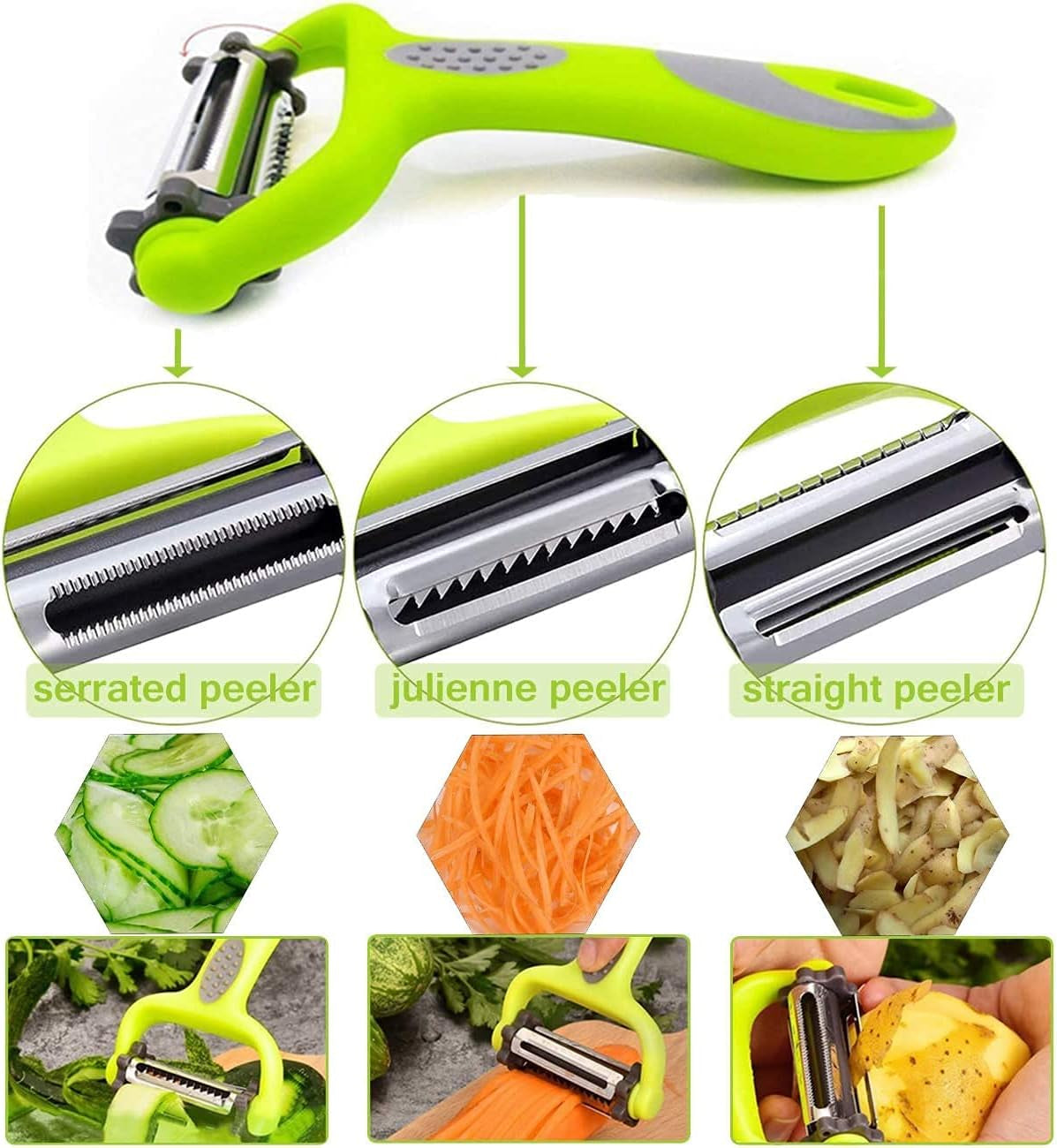 3-Piece Stainless Steel Vegetable Peeler Set