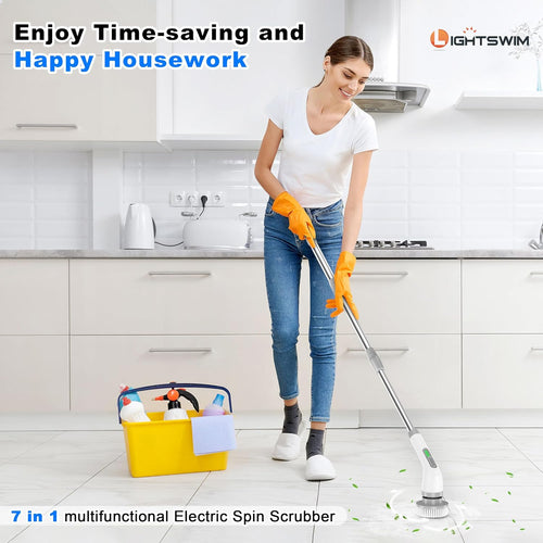 7-in-1 Electric Spin Scrubber | 420RPM Powerful Cleaning Brush
