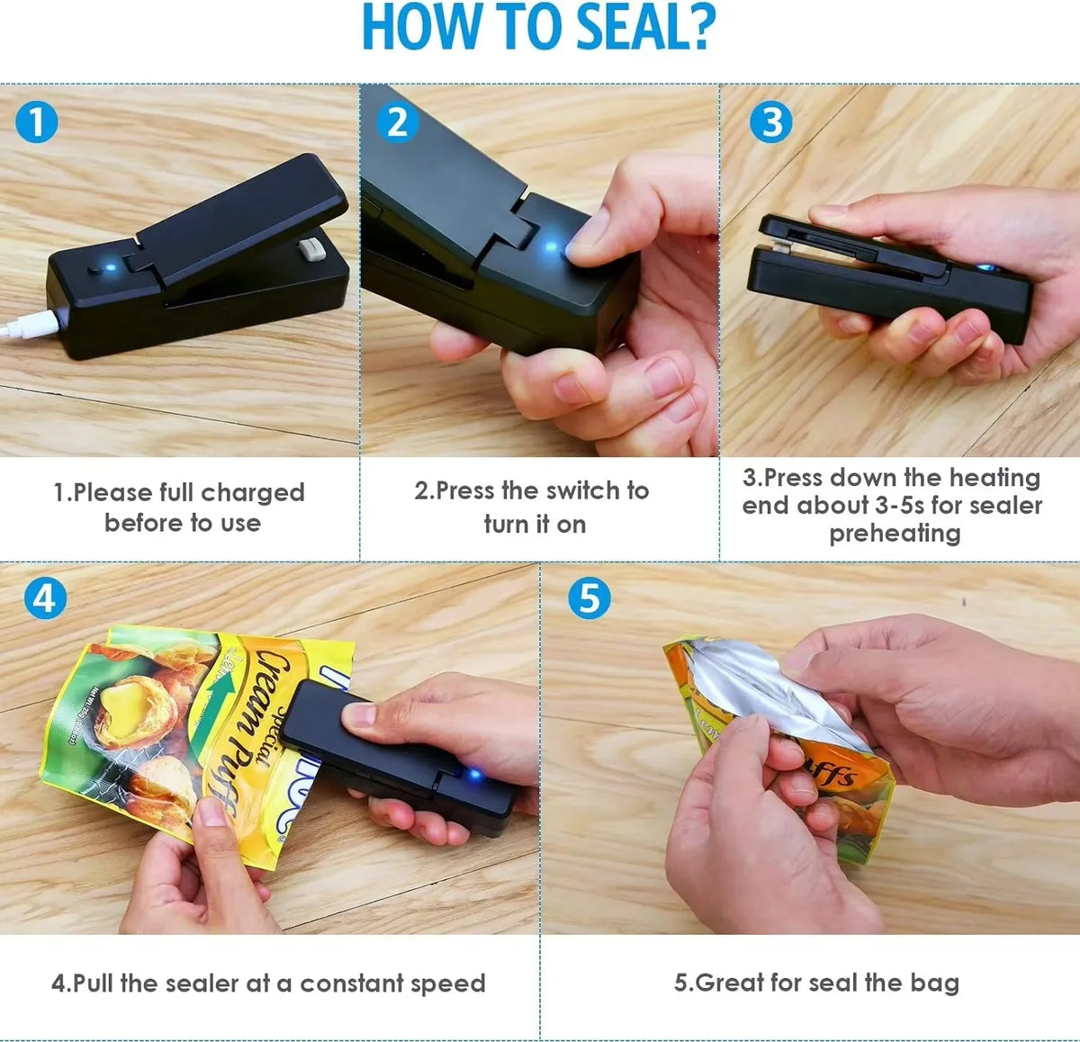 Mini 2-in-1 Rechargeable Bag Sealer