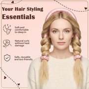 Heatless Hair Curler Set | Satin No-Heat Curlers with Clips & Scrunchies