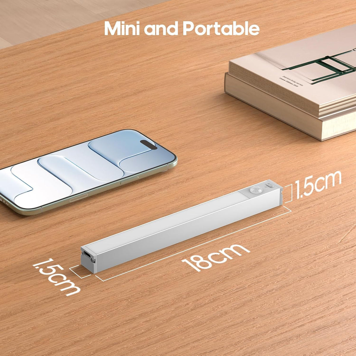 Small Wardrobe Lights Motion Sensor with USB Rechargeable 18Cm, 3Pcs