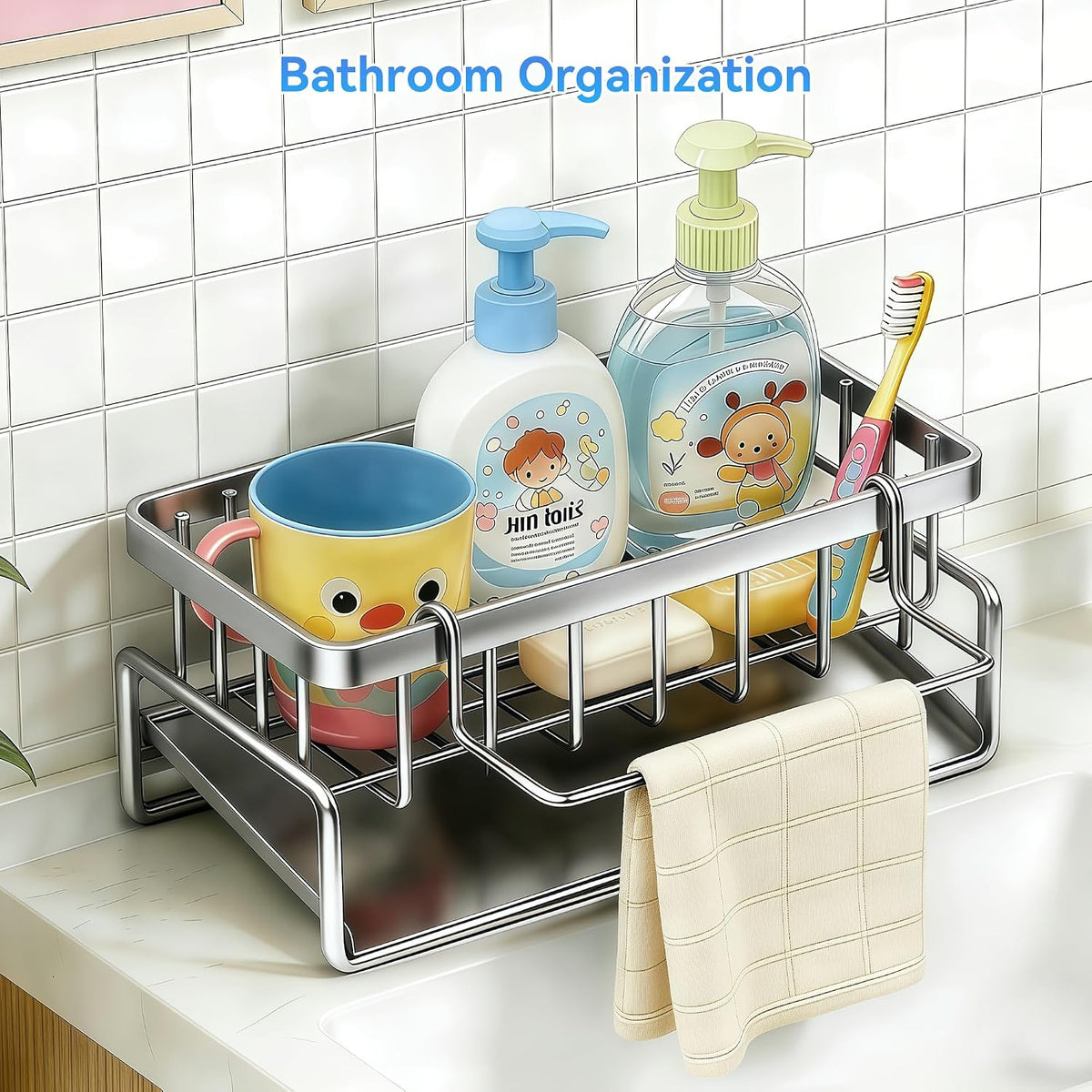 Kitchen Sink Sponge Holder & Caddy – Grey