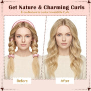 Heatless Hair Curler Set | Satin No-Heat Curlers with Clips & Scrunchies