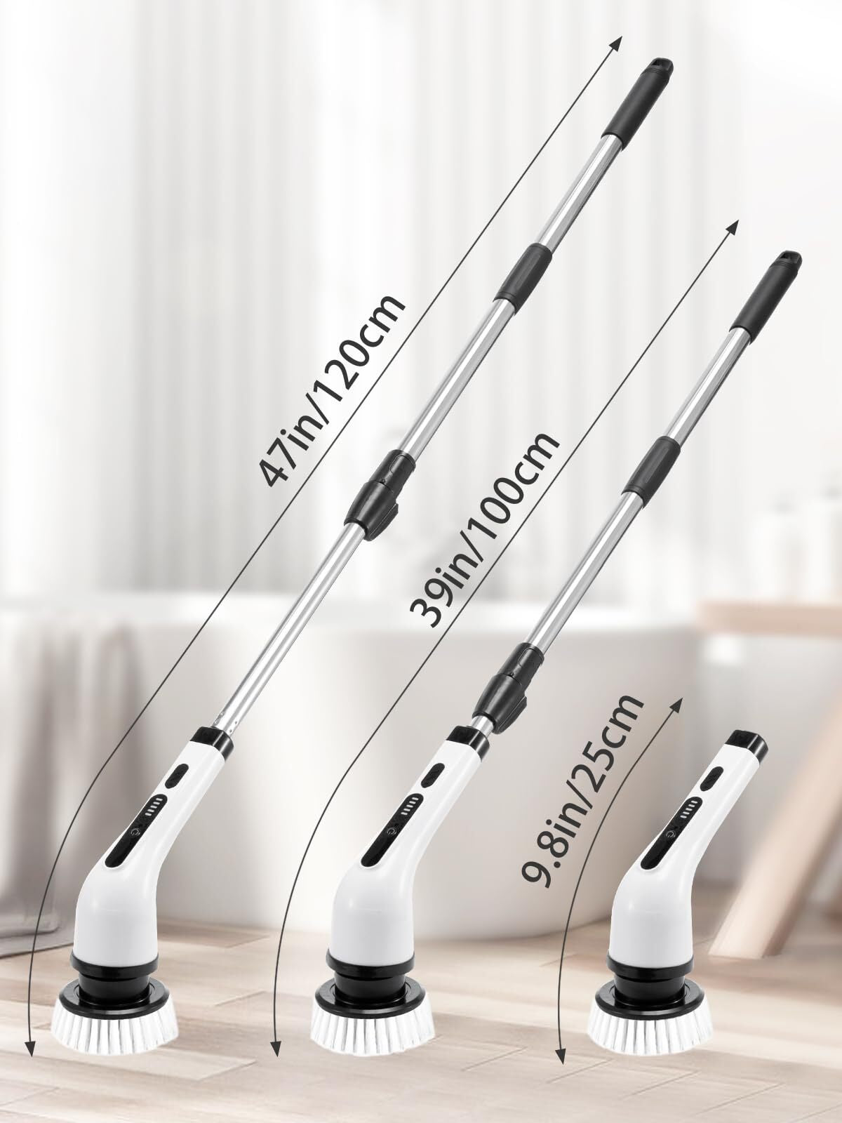 Cordless Electric Spin Scrubber – 9 Brush Heads
