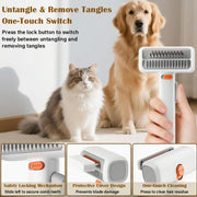 2-in-1 Pet Grooming Comb | Self-Cleaning Deshedding Brush for Dogs & Cats