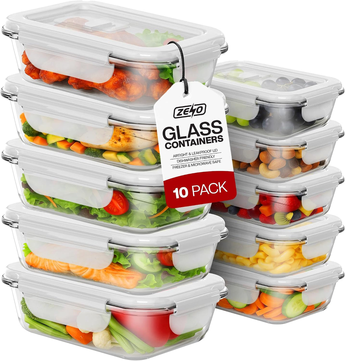 10-Piece Glass Meal Prep Container Set