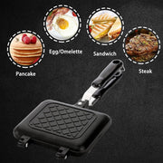 Sandwich Maker, Grilled Sandwich and Panini Maker Pan with Non-Stick Plates, Stovetop Toasted Sandwich Maker Aluminum Flip Pan for Home Kitchen, 5.9" L X 14.2" H