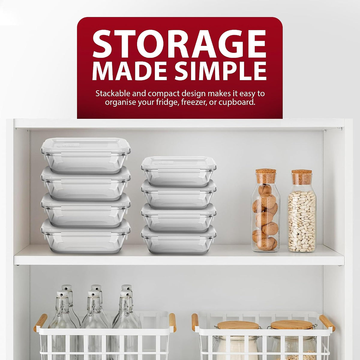 10-Piece Glass Meal Prep Container Set