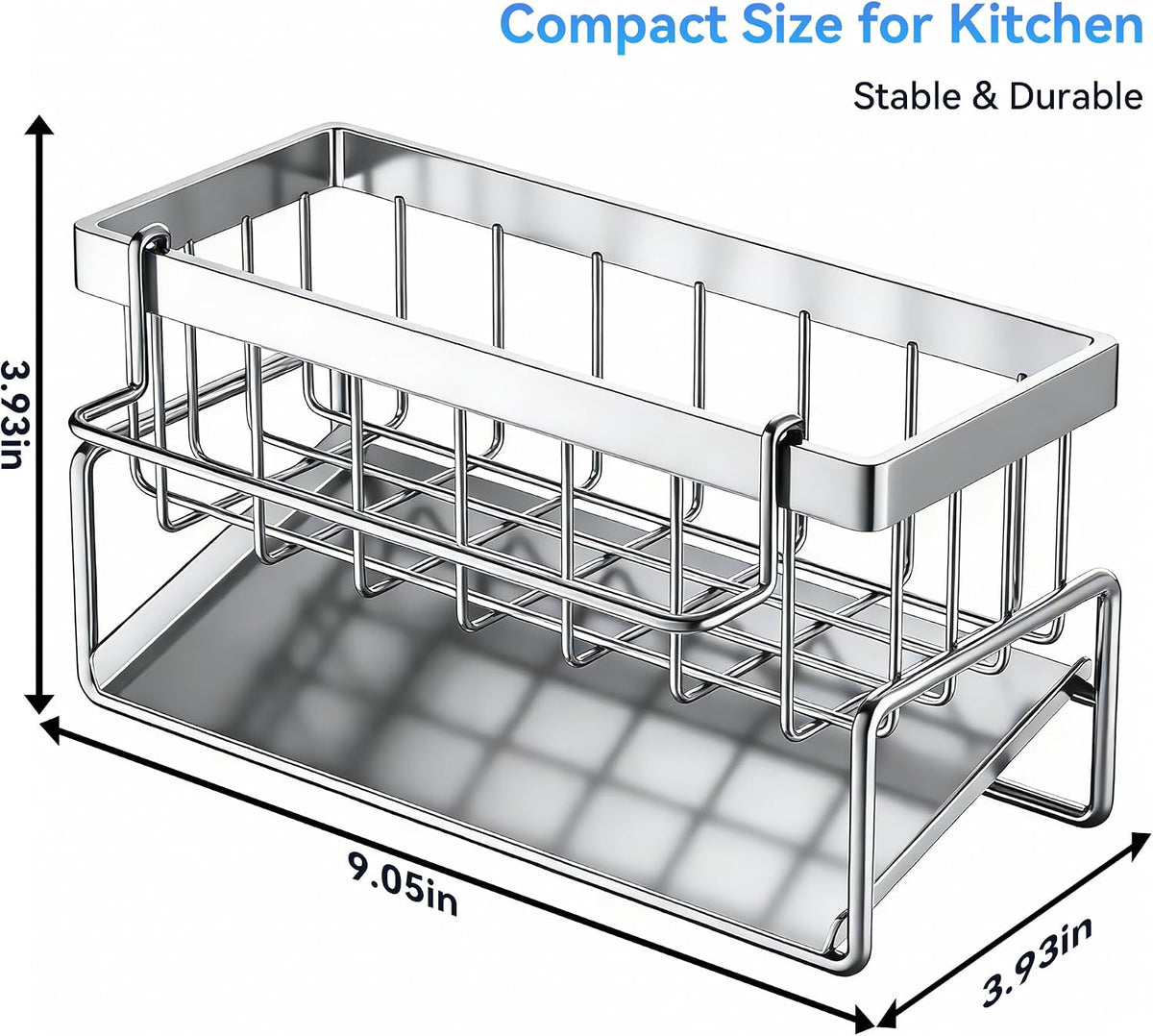 Kitchen Sink Sponge Holder & Caddy – Grey