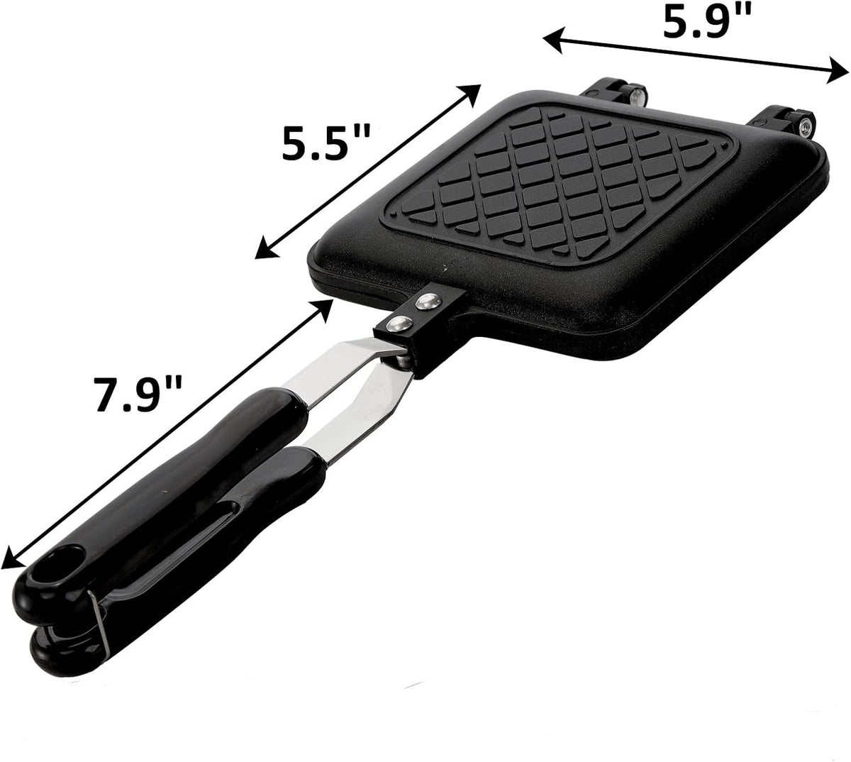 Sandwich Maker, Grilled Sandwich and Panini Maker Pan with Non-Stick Plates, Stovetop Toasted Sandwich Maker Aluminum Flip Pan for Home Kitchen, 5.9" L X 14.2" H
